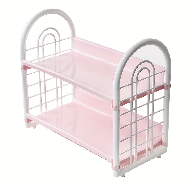 Desk Setup Shelf - 1pc Double Layer Multi-Functional Plastic Desktop