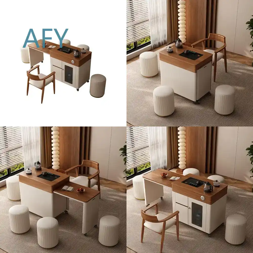 Desk Setup Small Room - Solid Wood Mobile Table and Chair
