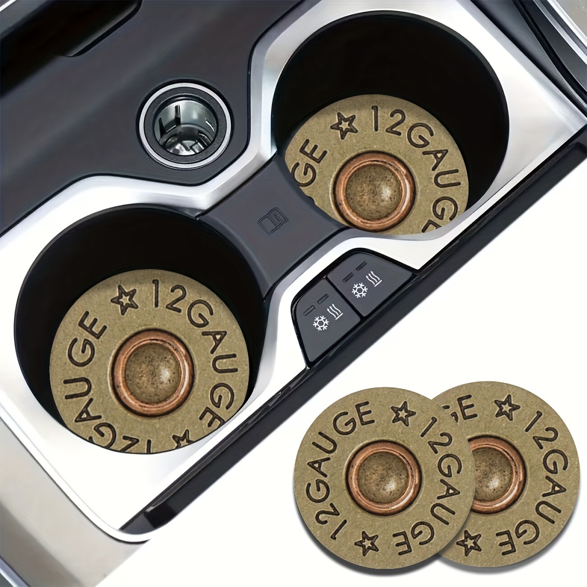 Desk Setup Cozy - 2-Pack Bullet-Shaped Design Car Cup Mats,