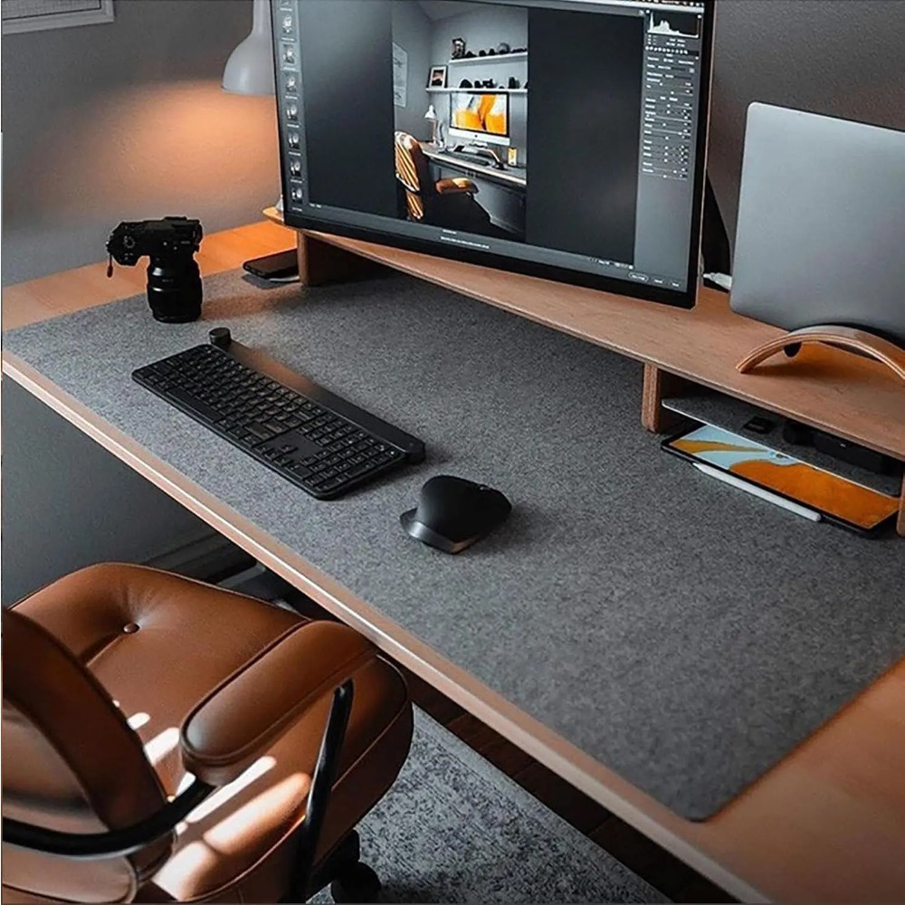 Desk Setup Cozy - Felt Desk Mat Computer Mat for
