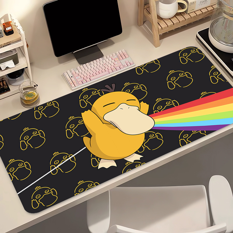 Desk Setup Cozy - Natural Rubber Mouse Pad Pokemon Psyduck