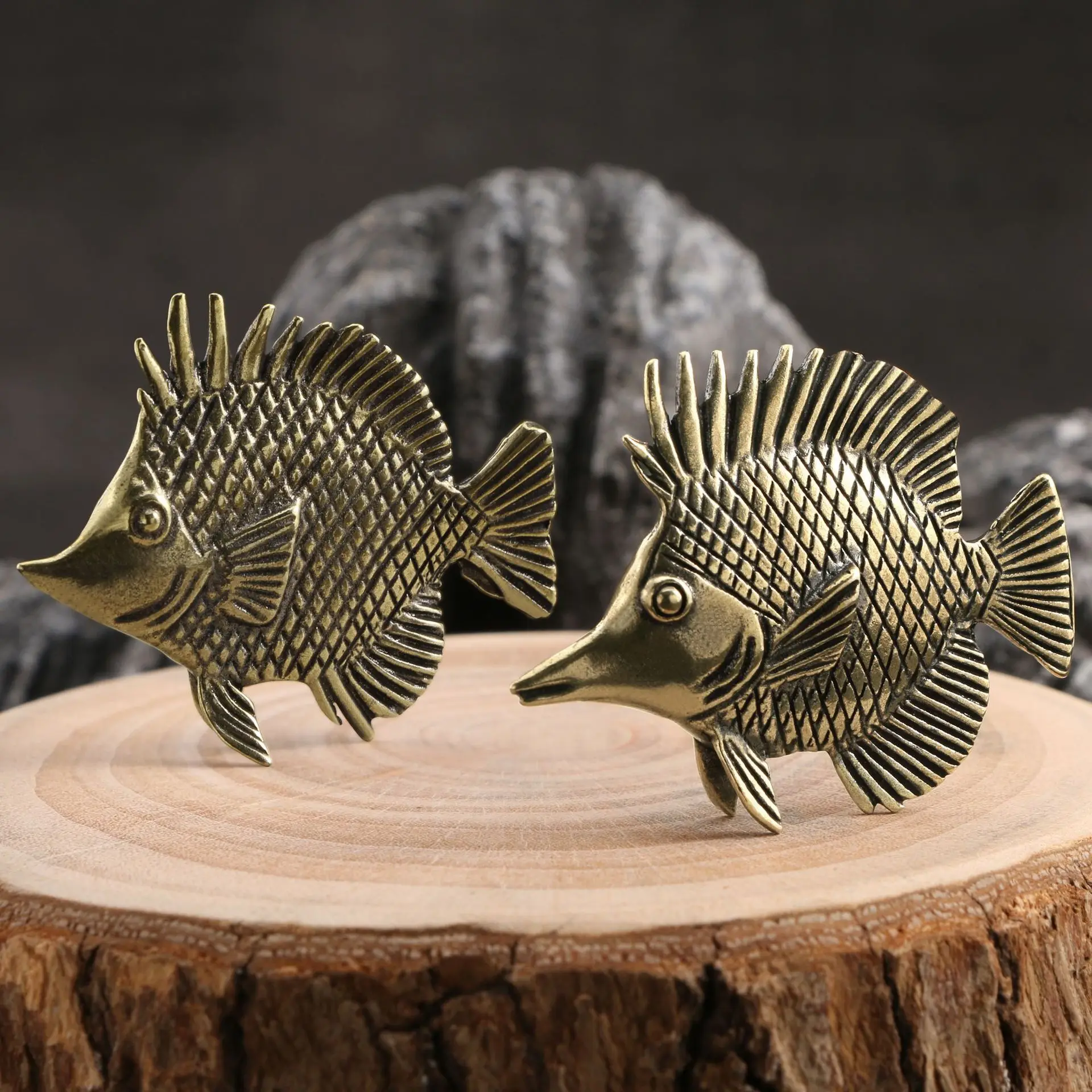 Desk Setup Cute - Brass Ornamental Fish Antique Cute Figures