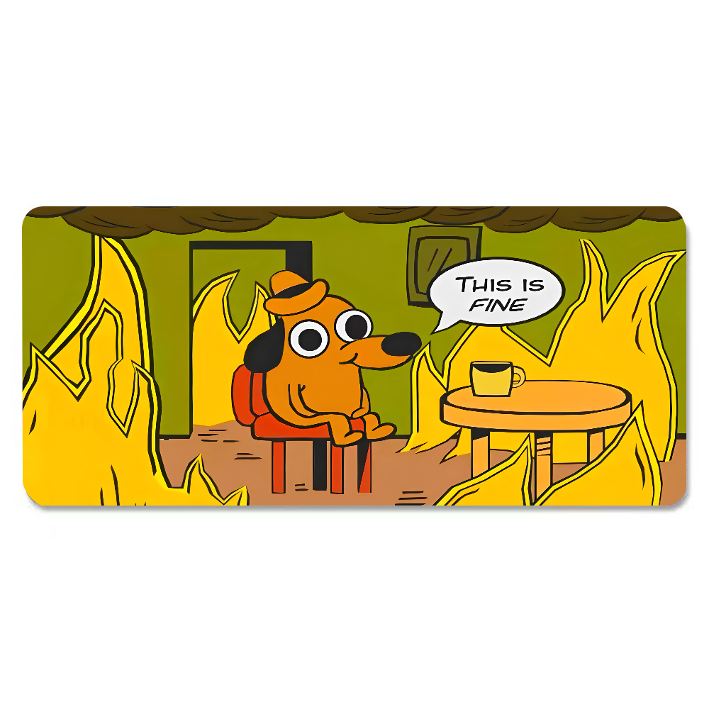 This Is Fine Dog Dachshund Mou - Desk Setup Cozy review and price