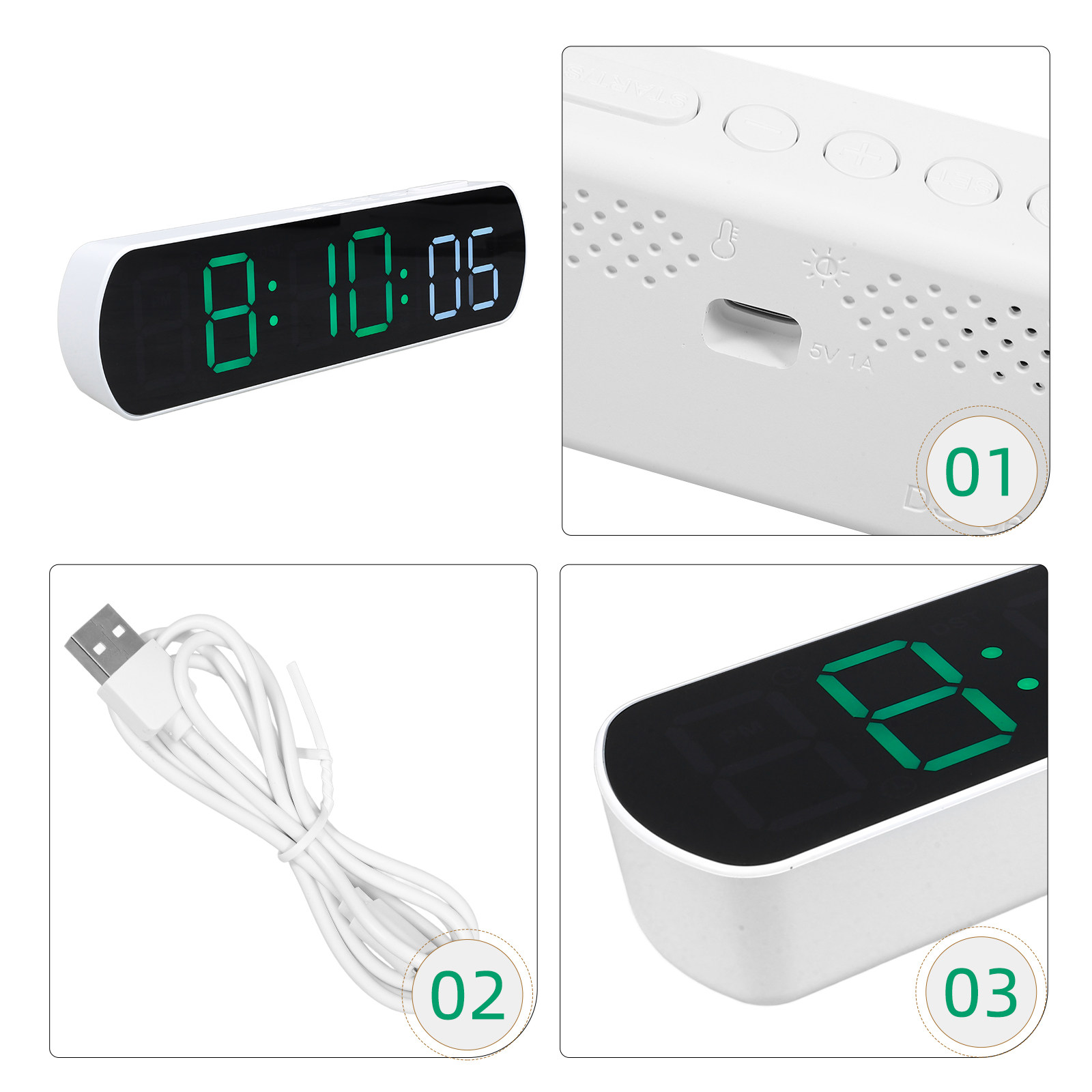 LED Digital Alarm Clock Compac - Desk Setup Small Room review and price