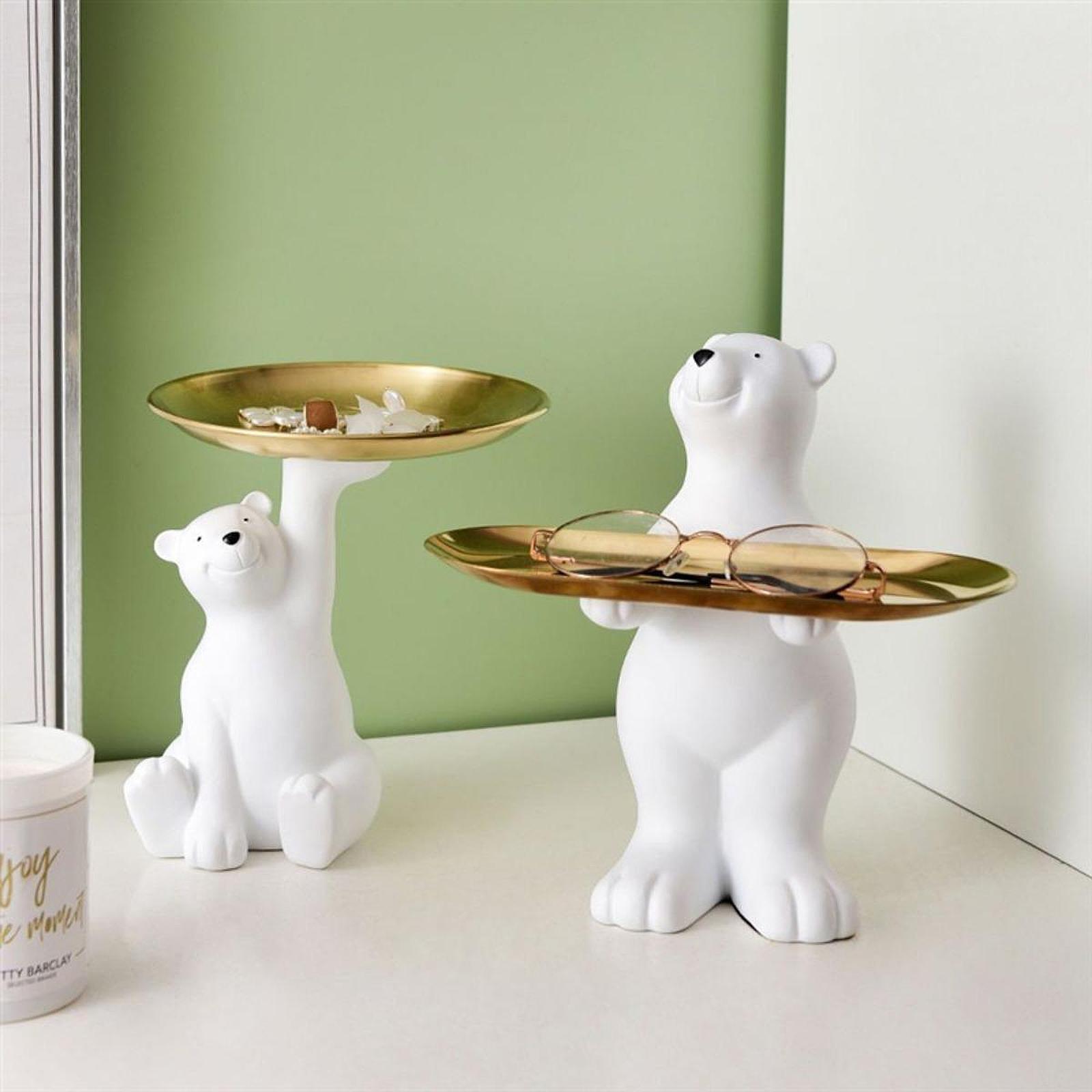 Bear Figurine Desk Storage Tra - Desk Setup Shelf review and price