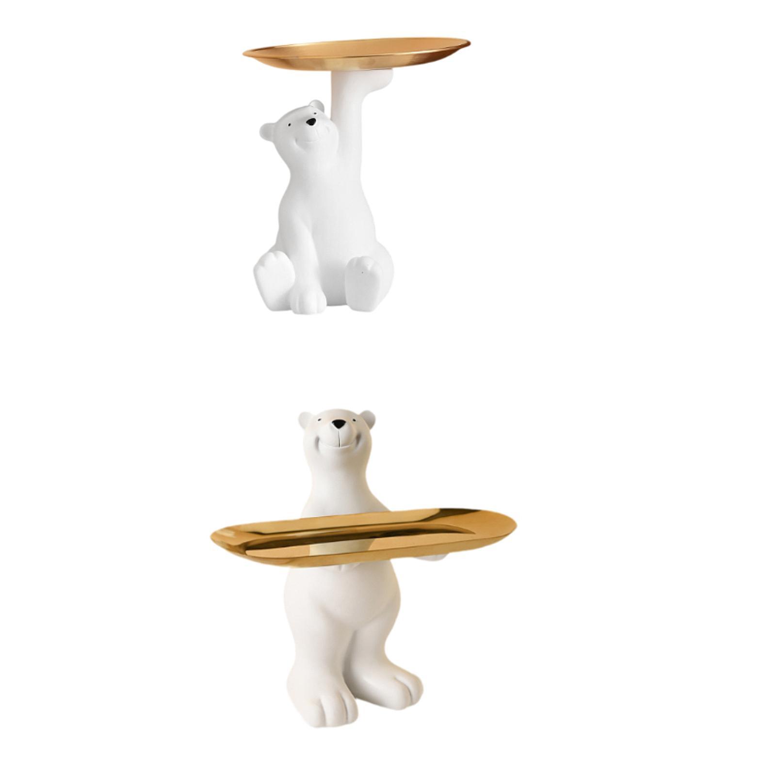 Bear Figurine Desk Storage Tra - Desk Setup Shelf review and price