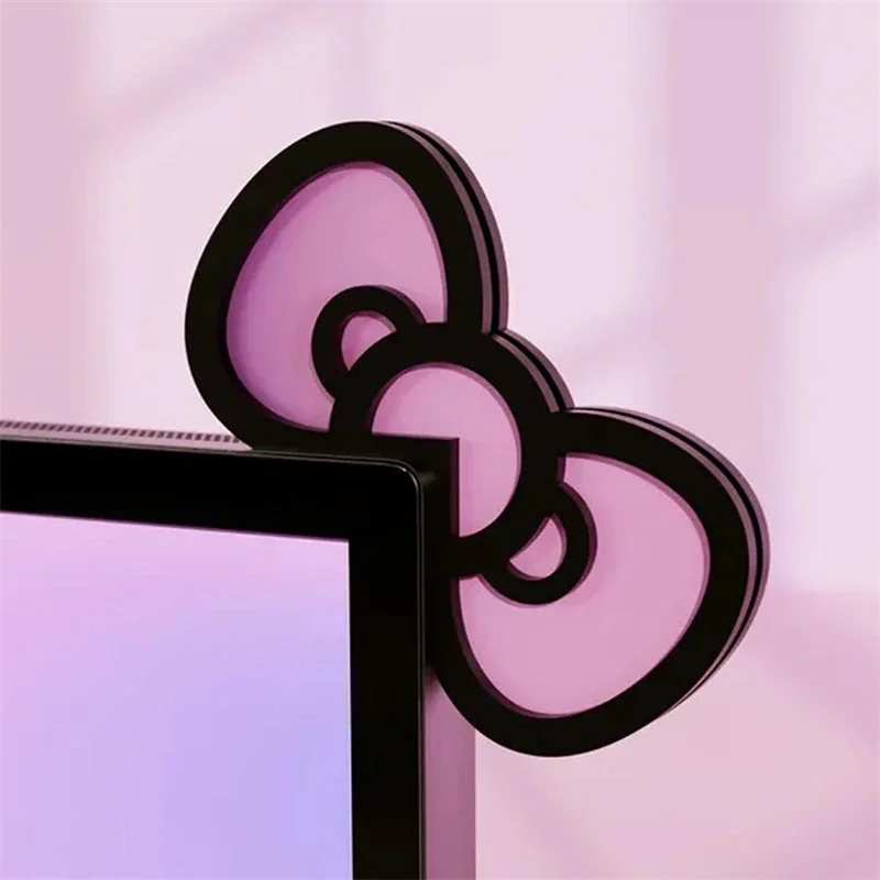 Kawaii Pink Acrylic Bow Monito - Desk Setup In Office review and price