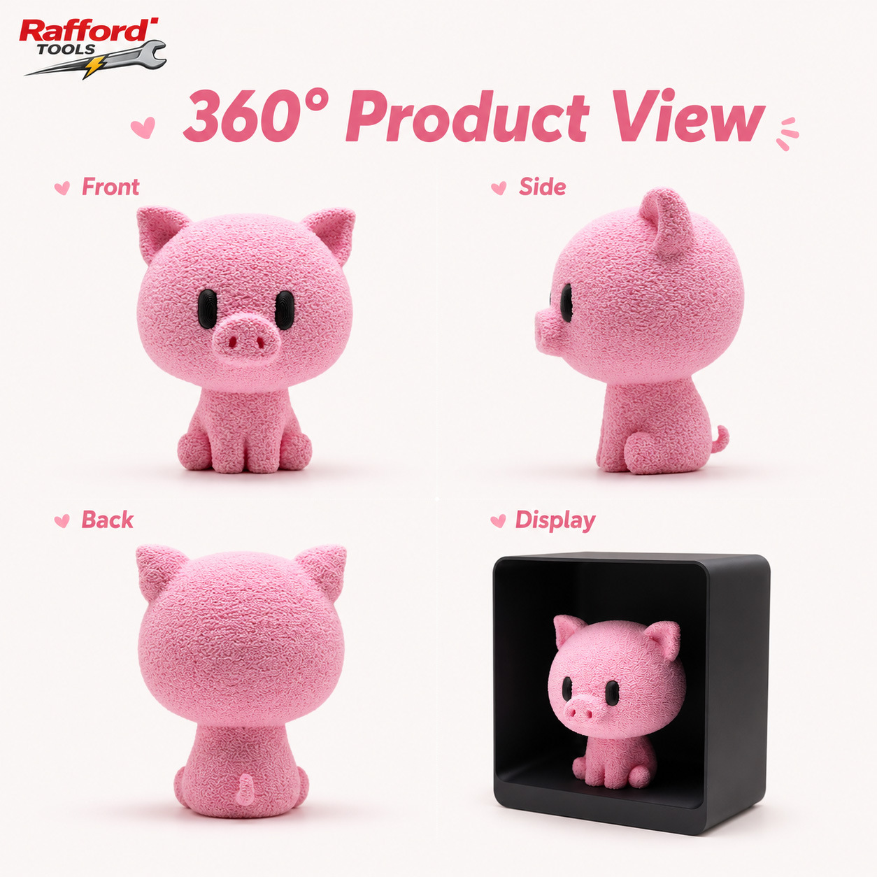 Rafford Cute Flocked Pink Pig  - Desk Setup Shelf review and price