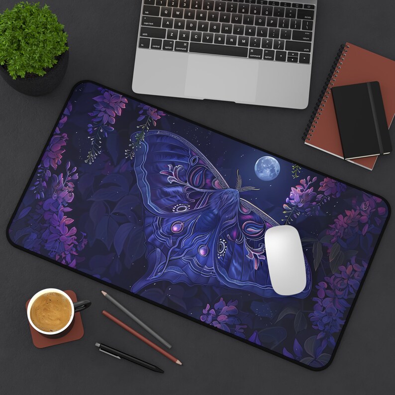 Moth Desk Mat, Cute Gaming Mou - Desk Setup With Plants review and price
